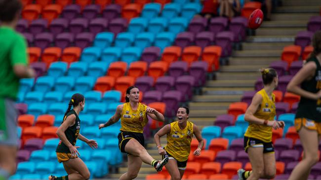 Maighan Fogas in the St Mary's vs Nightcliff Tigers 2023-24 NTFL women's qualifying final. Picture: Pema Tamang Pakhrin