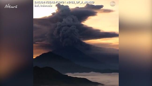 Mt Agung erupts in Bali causing flight cancellations