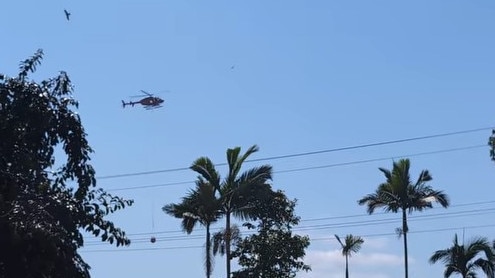 A helicopter was called in to fight a scrub fire at Blacks Rd north of Mareeba. Picture: Supplied