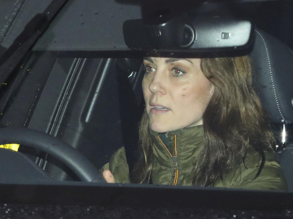 Britain's Kate, Duchess of Cambridge, arrives at Kensington Palace amid a royal rift that has overshadowed her 38th birthday. Picture: Aaron Chown/PA via AP.