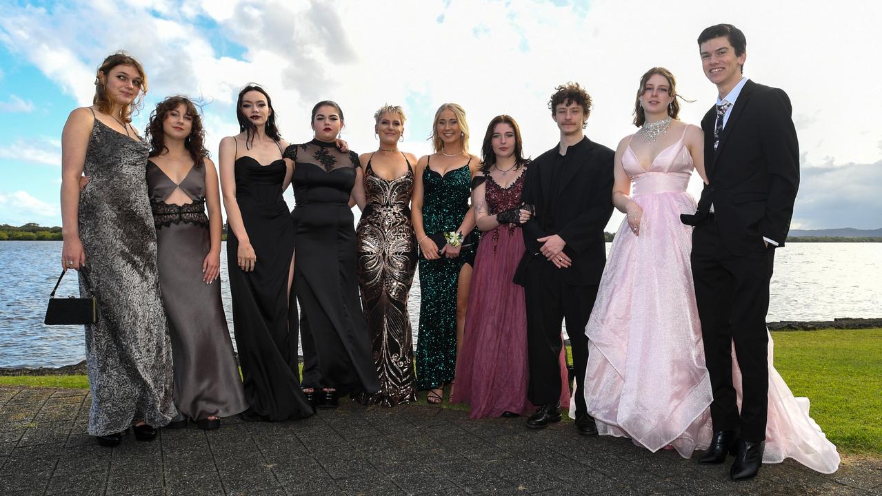 Alstonville High School Year 12 Formal from left: Holly Assenza, Savannah Grey, Ruby Christie, Charlize Chilcott, Morgan Kent, Tara Templeman, Grace Hadlow, Kyle Hyde, Serenity Bryant, Will Black. Picture: Cath Piltz