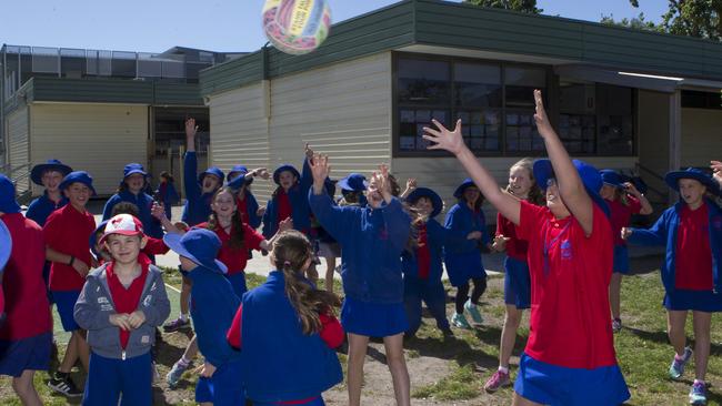 Port Melbourne Primary is bursting at the seams, with limited play space for students.Picture: Richard Serong