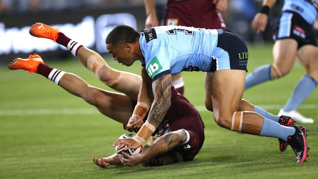 Cameron Munster was ruled out early, failing his HIA after taking a bomb in the opening minutes. Picture. Phil Hillyard.