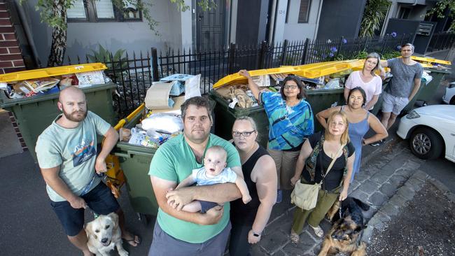 Yarra residents are fed up at recycling rubbish piling up in their streets. Picture: David Geraghty