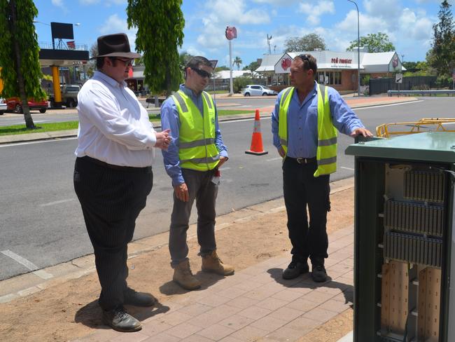 The first node of the NBN being installed on Queen Street.