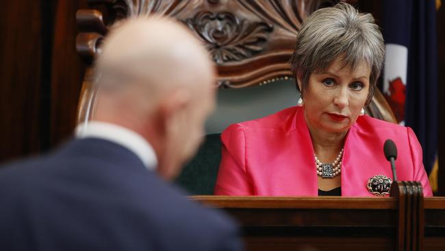 Speaker Sue Hickey during Question Time in state parliament. Picture: Zak Simmonds