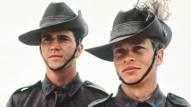 Mel Gibson and Mark Lee as Frank Dunne and Archy Hamilton in the 1981 film Gallipoli. (Picture: Gallipoli)