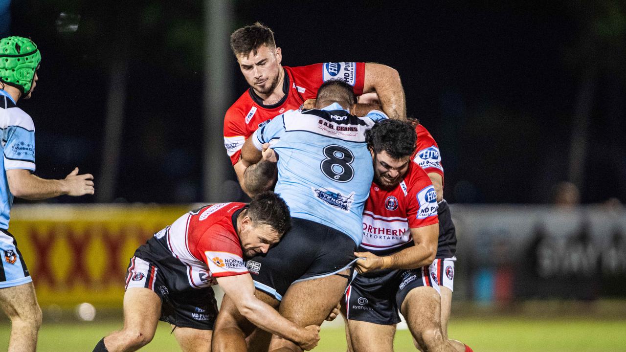 Jacob McCarthy as Northern Sharks take on Litchfield Bears in the 2023 NRL NT grand final. Picture: Pema Tamang Pakhrin