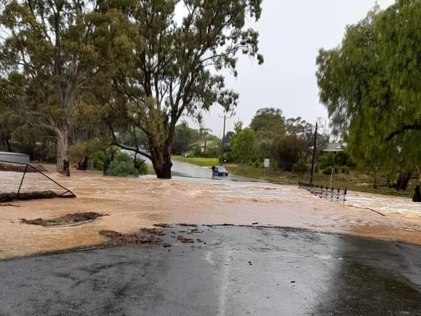 Wedderburn tackles flooding on Christmas Day. Picture: Facebook