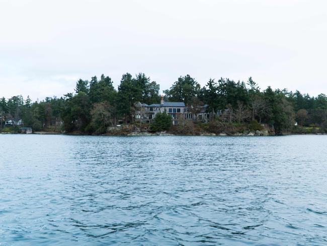 The residence of Prince Harry and Meghan Markle seen from Saanich Inlet. Picture: AFP