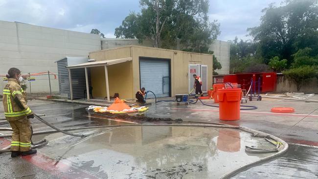 Firefighters attended a blaze at the AutoBarn store on Greenway Drive in Tweed Heads South on Saturday, October 24, 2020.