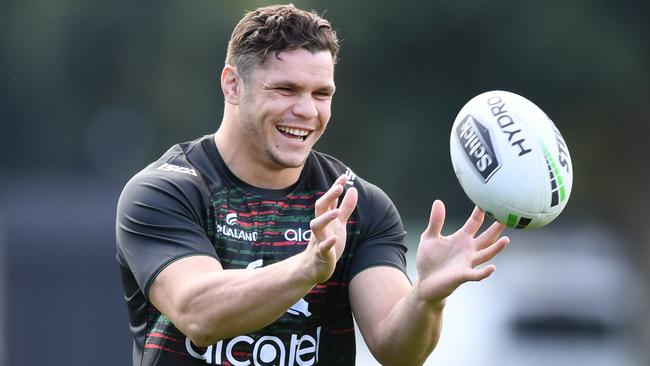 South Sydney Rabbitohs player James Roberts takes part in a team training session in Sydney, Monday, June 3, 2019. (AAP Image/Joel Carrett) NO ARCHIVING