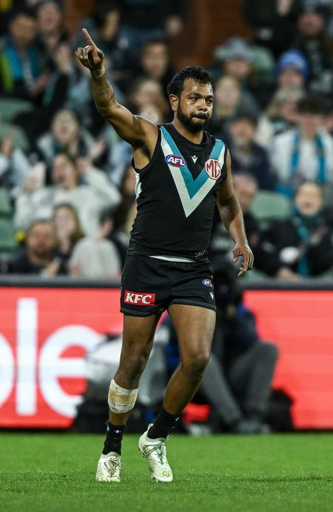 Can Willie Rioli and the Power make waves come the pointy end of the season? Picture: Mark Brake/Getty Images.