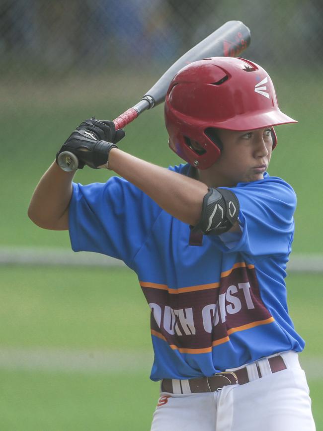 South Coast V Sunshine Coast in the 12-14 years QLD School Sport Baseball Championships. Picture:Glenn Campbell