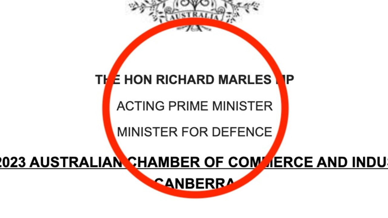 The acting Prime Minister Richard Marles didn’t shy away from making his promotion known. Picture: supplied.