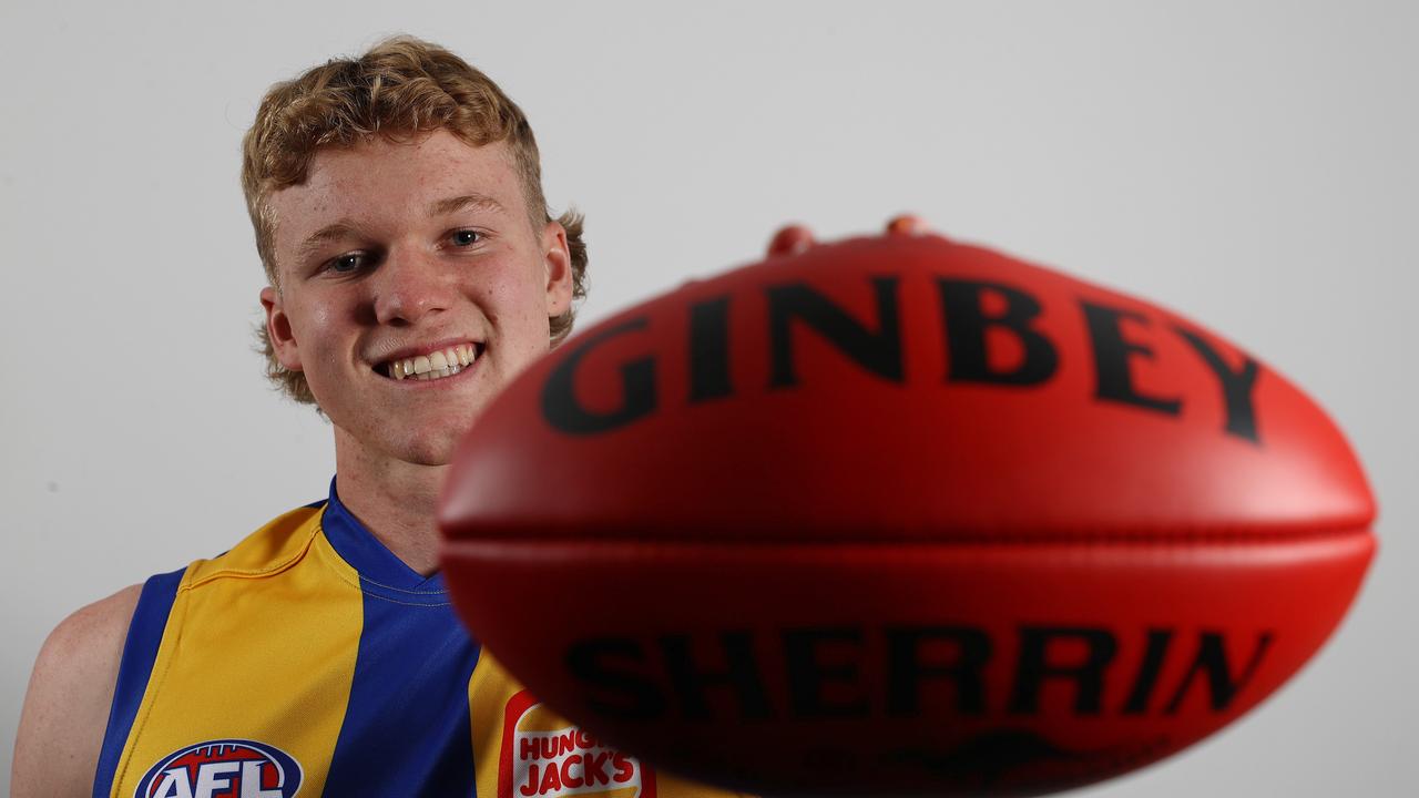 Rueben Ginbey after being drafted by the West Coast Eagles. Picture: Michael Klein