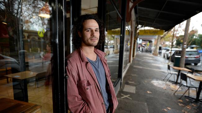 Jonathon Vaneekelen, manager of The Premises cafe in Kensington is concerned about future business if the surrounding area is forced into lockdown. Picture: Andrew Henshaw