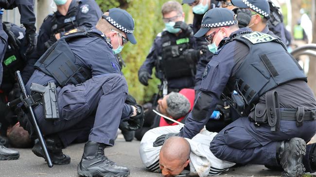 Several arrests were made. Picture: Alex Coppel