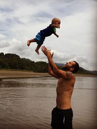 Family fun ... Teresa Palmer snaps her hubby Mark Webber in Costa Rica. Picture: Instagram