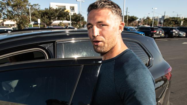 Sam Burgess leaving the club on Wednesday. Picture: Julian Andrews