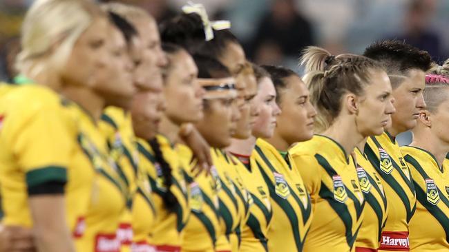 The Jillaroos before playing New Zealand earlier this year.