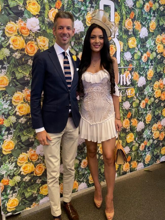 White Rhino Bar & Eats partner Matt Keegan with Tee Morrison at White Rhino, Surfers Paradise for Melbourne Cup Day.