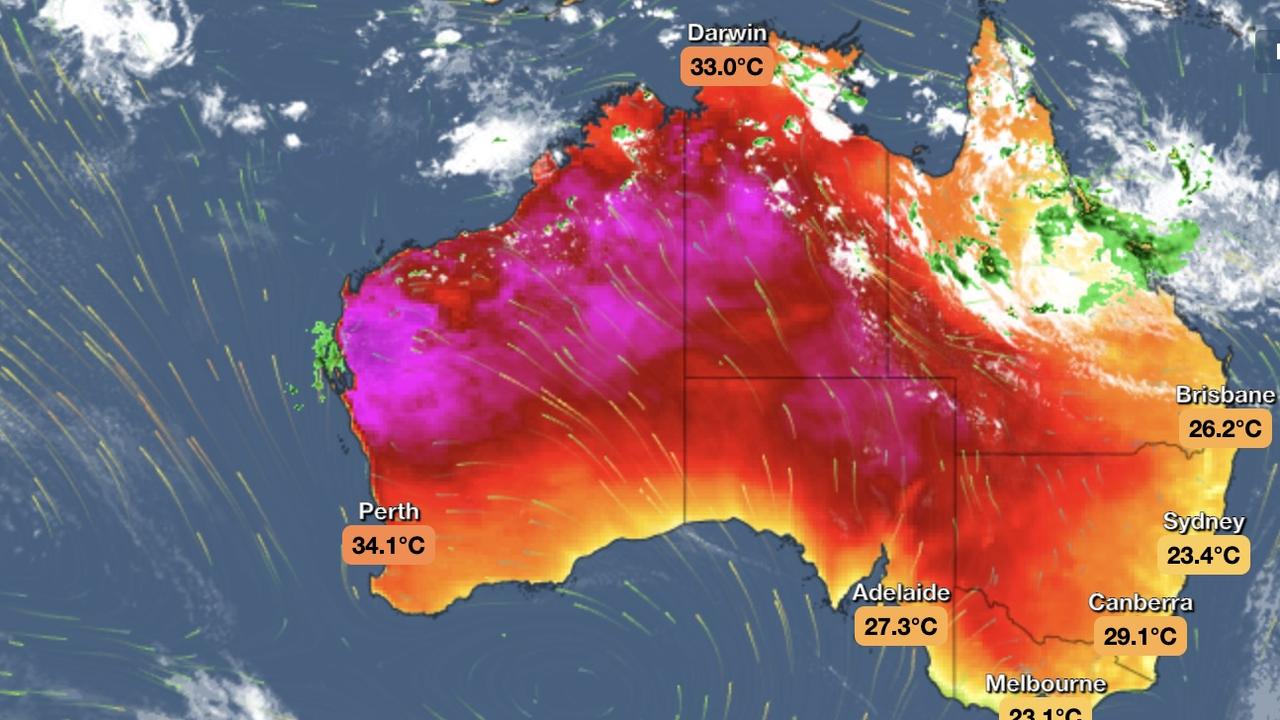 Thousands of Aussies are also bracing for a scorcher weekend - some temperatures tipped to rise above 40C. Picture: Supplied