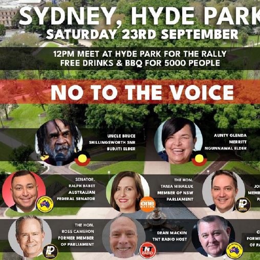 The speakers set to join national rallies for the No Vote against the Voice referendum. Picture: Supplied