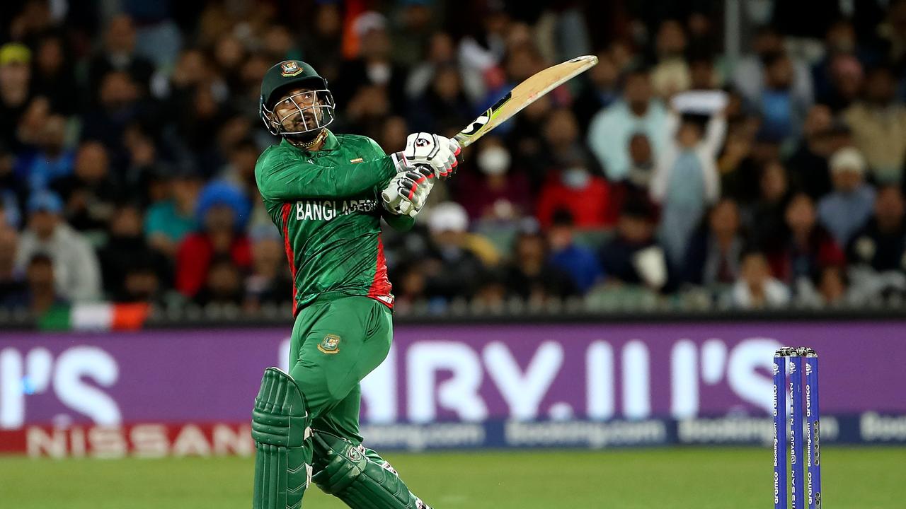 Litton Das was on fire early, but the rain delay triggered a Bangladesh batting collapse. Picture: AFP.