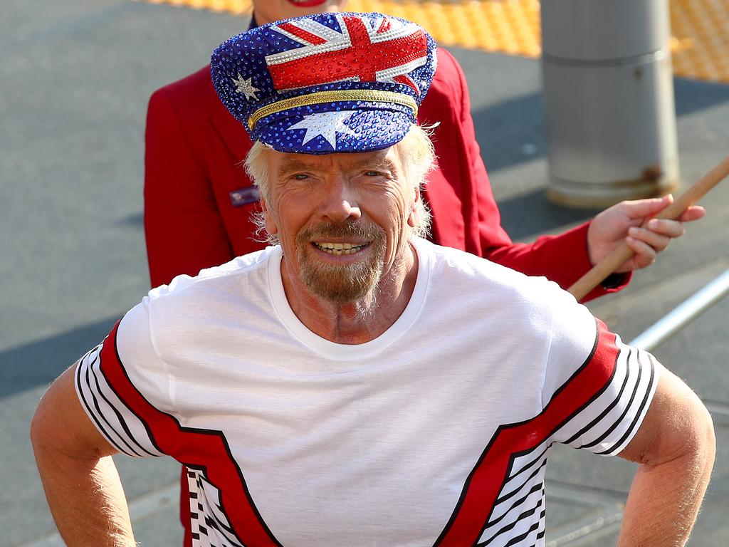 Sir Richard Branson announces Virgin Voyages and Virgin Australia will offer flight and cruise packages for Aussies wanting to cruise the Caribbean. Picture: Toby Zerna