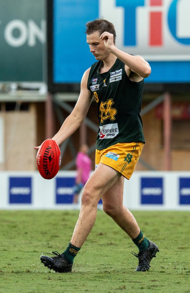 Jack Musgrove playing for St Mary's in the 2024-25 NTFL season. Picture: Tymunna Clements / AFLNT Media