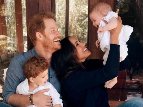 Prince Harry and Meghan Markle with Archie and Lilibet. Picture: Alexi Lubomirski/Handout/The Duke and Duchess of Sussex