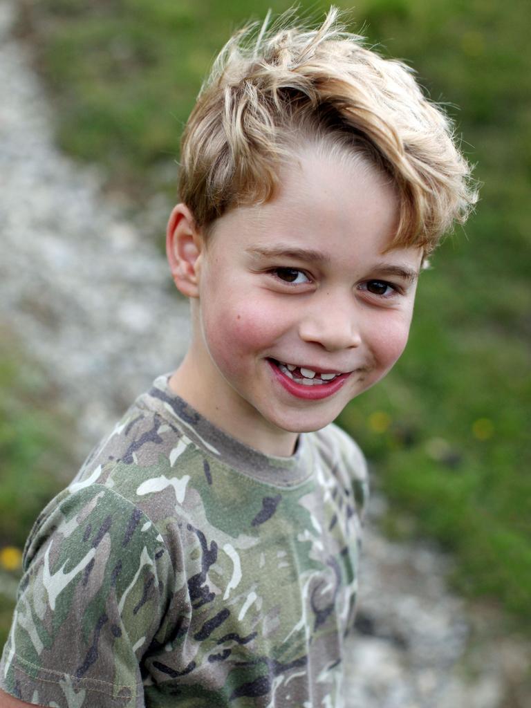 Prince George shown in a snap taken by his mum Kate Middleton to mark his 7th birthday. Picture: THE DUCHESS OF CAMBRIDGE / KENSINGTON PALACE / AFP.