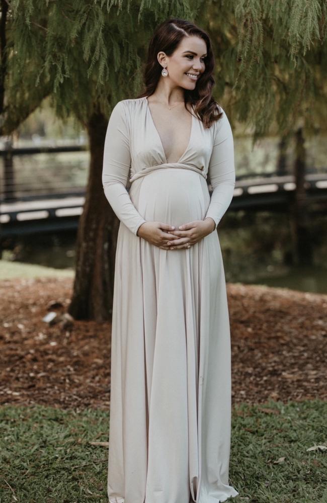 Courtney Thorpe pictured at her wedding to Jarrod Wallace in May.