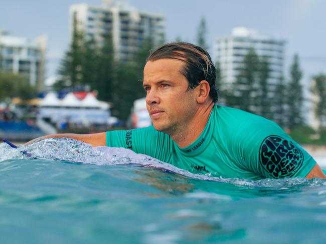 GOLD COAST, QUEENSLAND, AUSTRALIA - MAY 8: Julian Wilson of Australia prior to surfing in Heat 19 of the Opening Round at the Boost Mobile Gold Coast Pro on May 8, 2022 at Gold Coast, Queensland, Australia. (Photo by Andrew Shield/World Surf League)