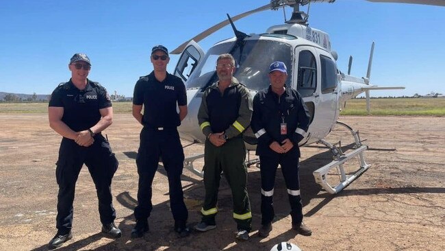 NT police and fire personnel have been working over the Christmas period to put out fires near Alice Springs. Picture: Facebook/Simon Casey