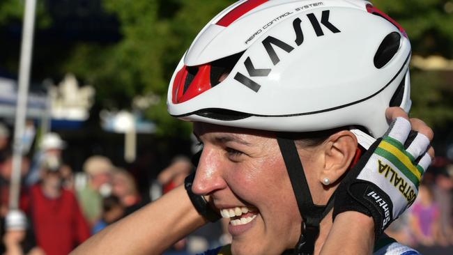 03.01.2018 Pic Ian Wilson. Rebecca Wiasak wins the Elite womens criterium race at the Cycling Australai road national championships in Ballarat