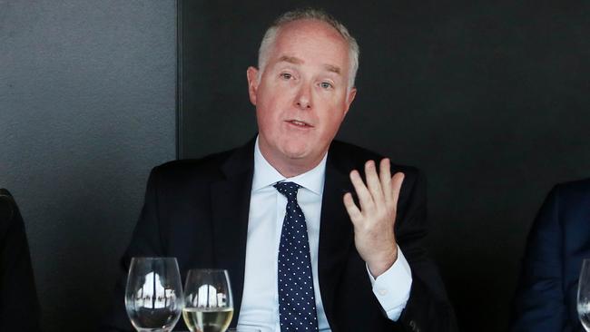 Managing director and CEO of Treasury Wine Estates Michael Clarke speaks during The Australian's Global Food Forum dinner at Vue de Monde. (Aaron Francis/The Australian)