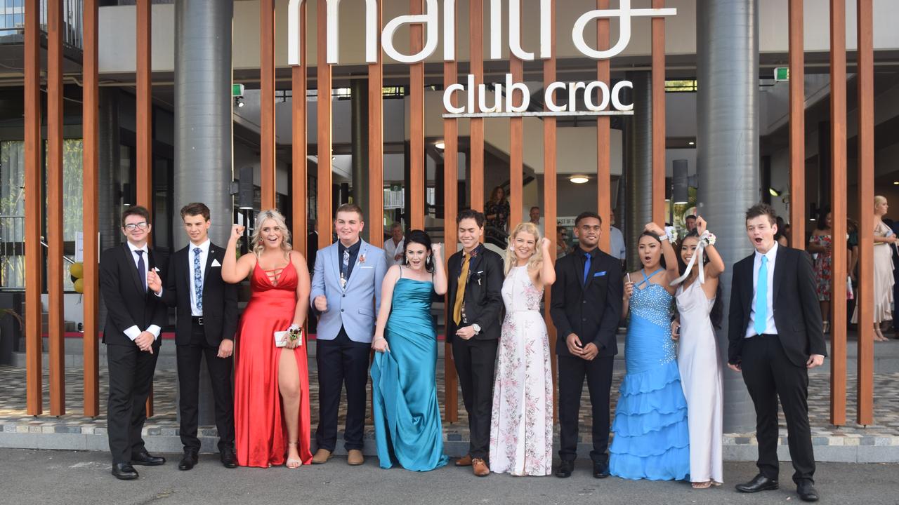 Max Mitchell, Darcy Small, Lilly Doellinger, Tyler Warren, Samantha Prince, Eran Kirkpatrick, Poppy Flood, Hosea Parter, Gwyneth Ramirez, Emily Buenamente and Max Mitchell at the Whitsunday Christian College school formal. Picture: Laura Thomas