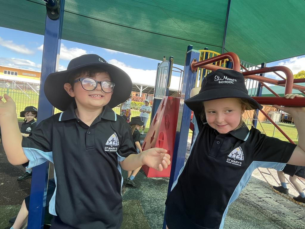 The Prep students enjoying their first day St Mary's Catholic Primary School.