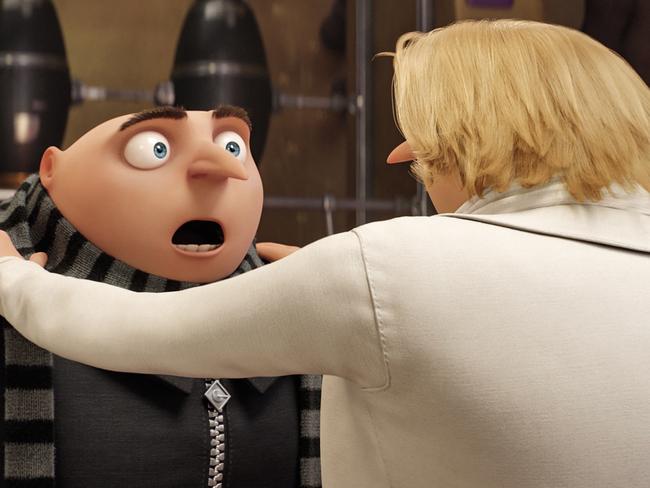 Gru meets his long-lost twin bother Dru (both voiced by Steve Carell) in Despicable Me 3.