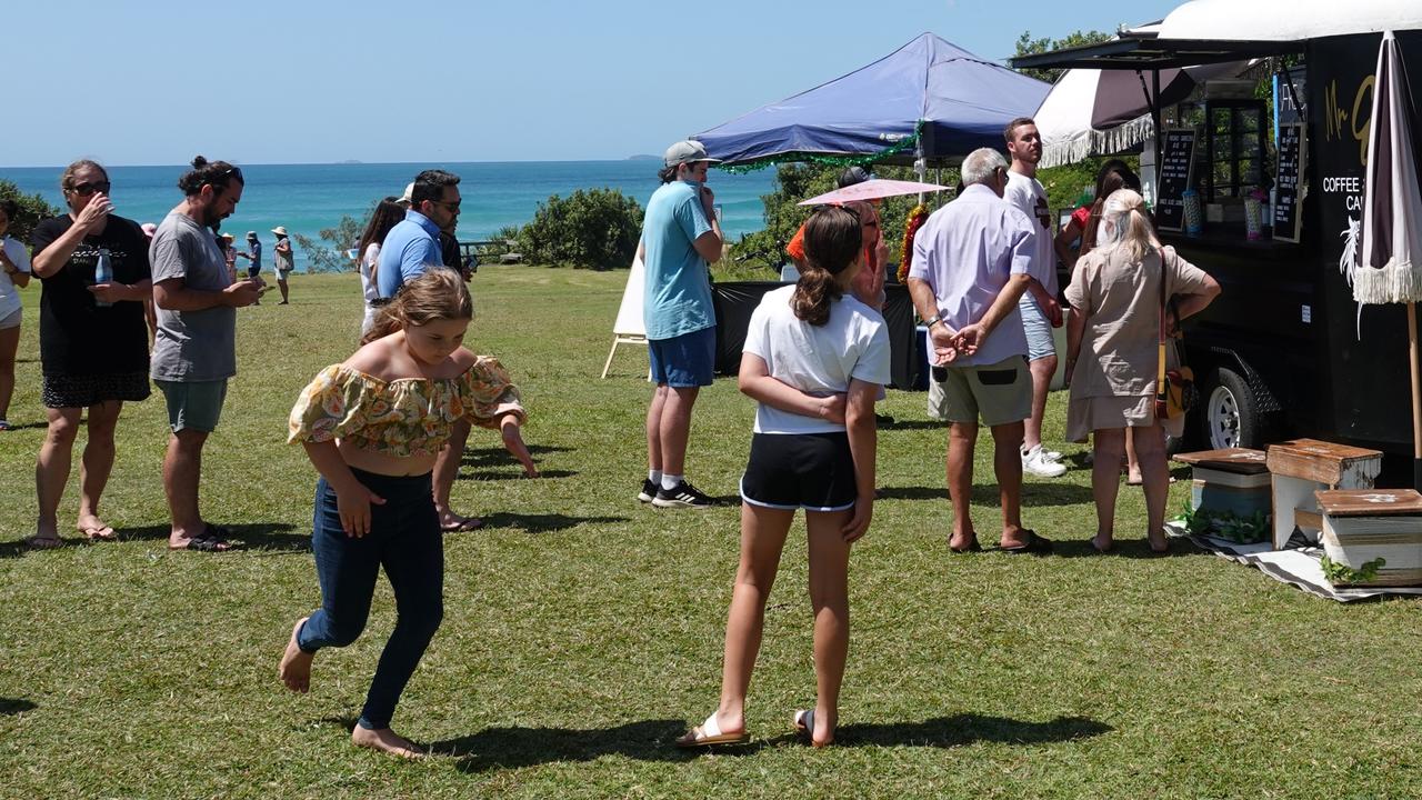 The coffee and food stalls did a roaring trade. Picture: Chris Knight