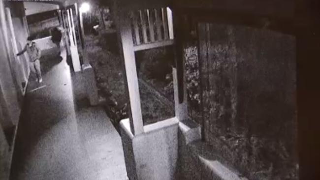 CCTV footage from the night Girl X overdosed, shows numerous people, who were not residents of the foster care residential facility, running across the front lawn and sneaking in through her window. Picture: ABC