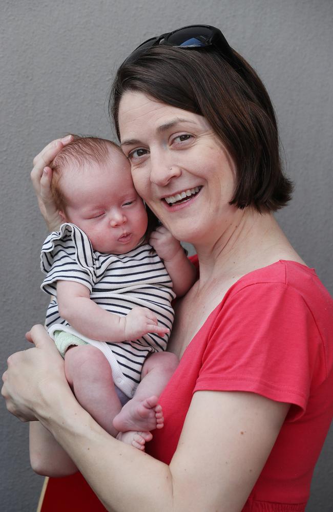 Carolyn Smith with her second baby, Matilda. Picture: Annette Dew