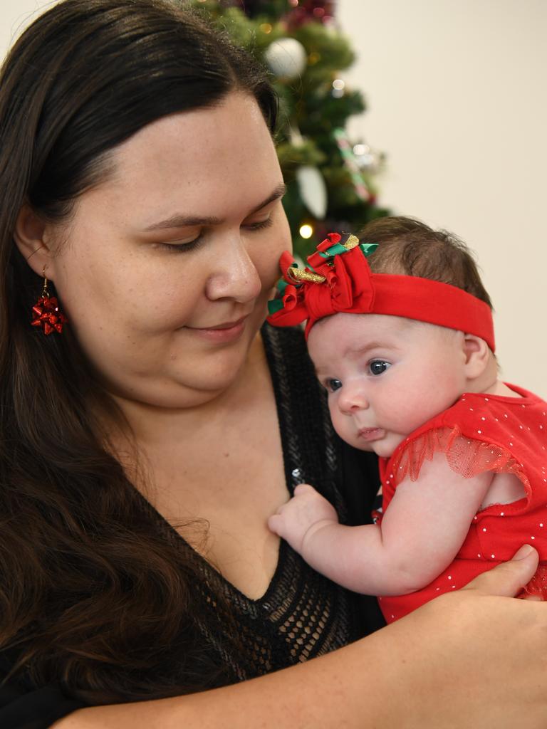 Ten week old Emelia Byster's first christmas with mum Jade Byster. Picture: (A)manda Parkinson