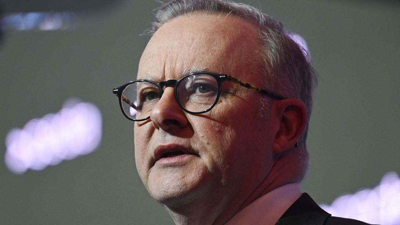 Prime Minister Anthony Albanese said abandoning Australia’s renewable future for nuclear had ‘grave’ repercussions for the country’s economy. Picture: NewsWire/ Martin Ollman