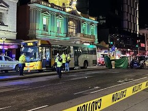 A bus has struck a pedestrian on Grenfell St, Adelaide