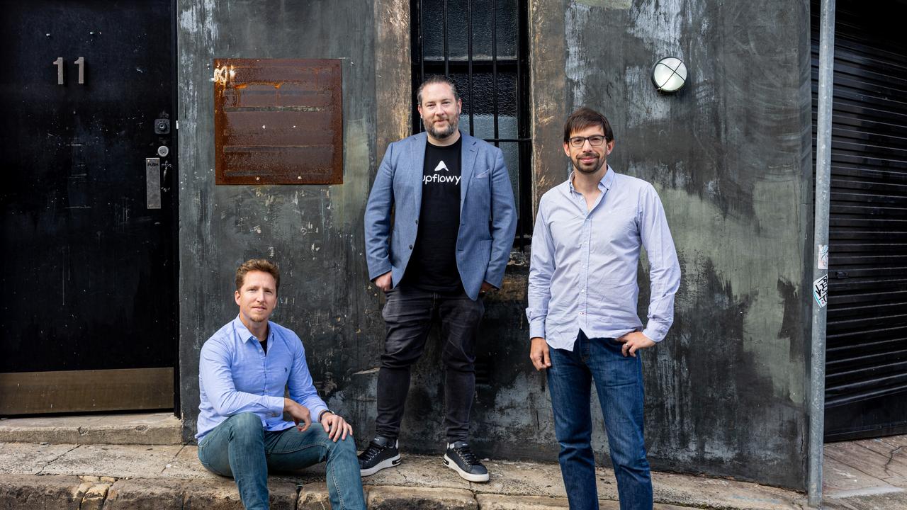 Upflowy co-founders Alex Girard, Matthew Browne and Guillaume Ang. Picture: Hero Shot Photography.