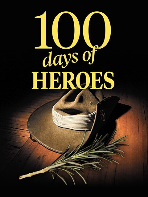 Logo for 100 days of heroes in the Mercury newspaperhundred days of heroes