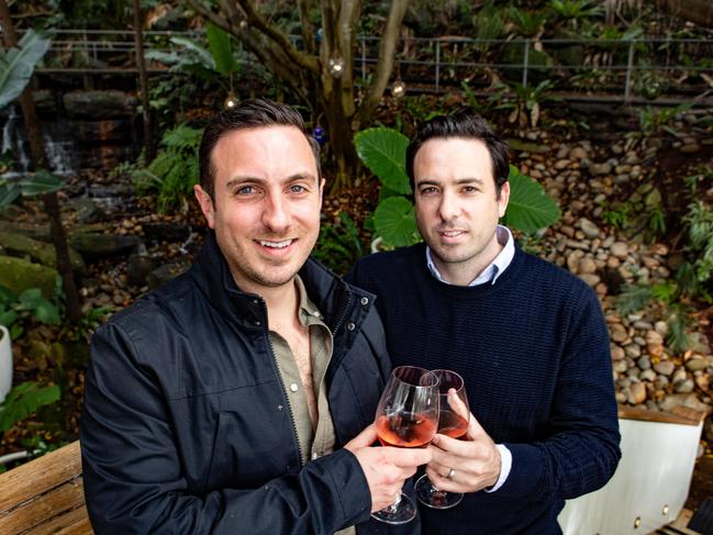 Ben and Jono Issac pictured outside The Boat House Shelly Beach cafe in 2019. Picture: Julian Andrews.